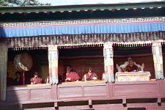 23 Tengboche Gompa 1997 Mani Rimdu Rehearsal Head Lamas Look On From Above